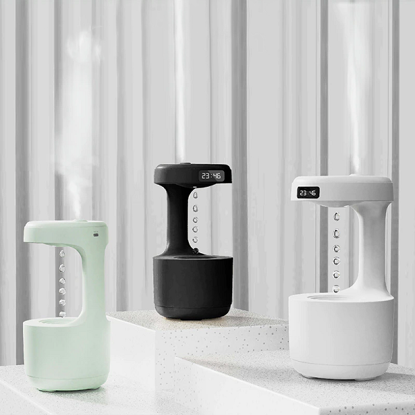 Humidificateur Anti-Gravité Avec Horloge À Goutte D’eau – Image 3