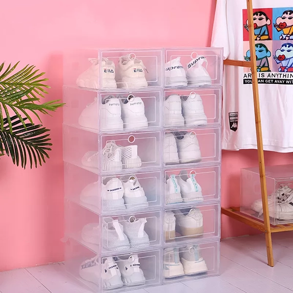 6 Boîtes à Chaussures en Plastique Transparent Empilables – Image 2
