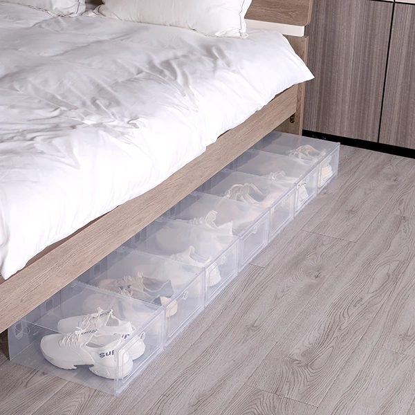 6 Boîtes à Chaussures en Plastique Transparent Empilables – Image 6