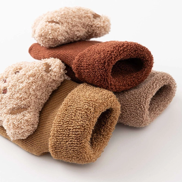 Chaussettes pour Bébé en Coton Avec L’Adhérence D’Un Ours Mignon – Image 6