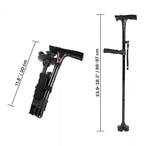 Canne Pliante Bâton de Marche Pliable avec Lumière LED – Image 7