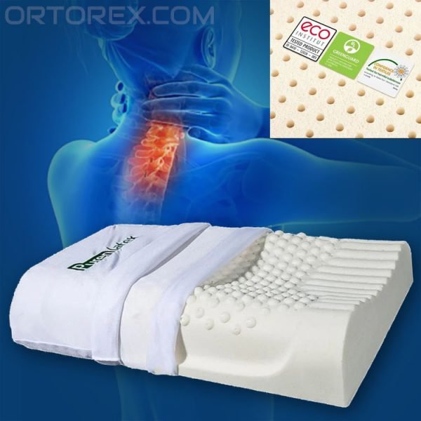 Oreiller orthopédique en latex 100 % naturel pour les douleurs cervicales