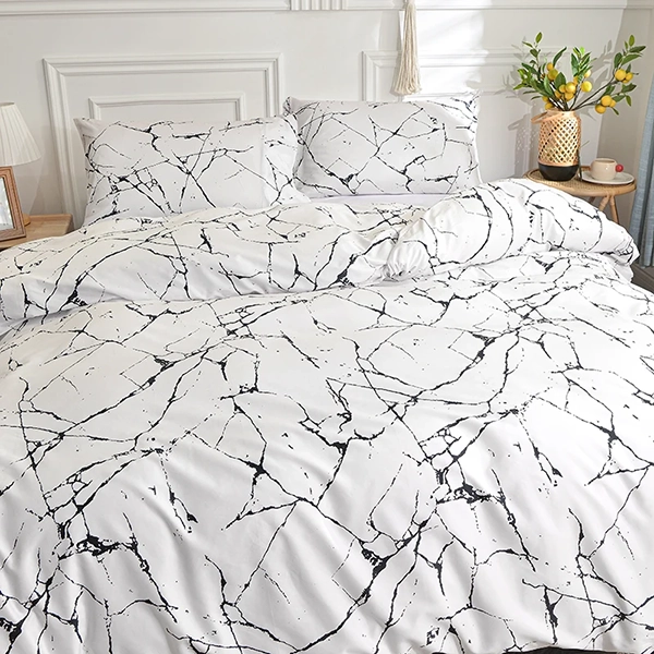 Ensemble Housse de Couette et Taies D’oreiller au Motif Marbré – Image 2