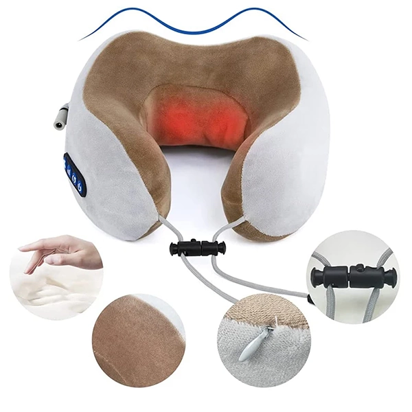 Oreiller De Voyage Massant Pour La Nuque En Forme De U – Image 2