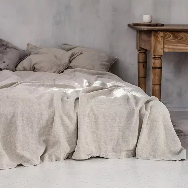Ensemble De Draps Plats En Lin Lavé – Image 2