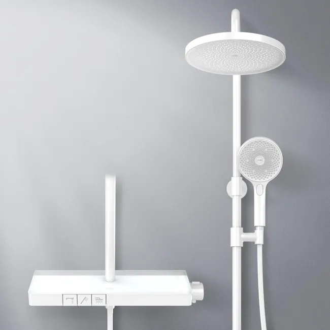 EMKE Colonne de Douche avec douche thermostat blanc