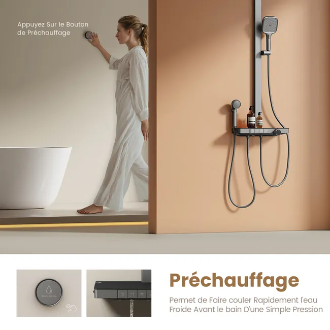 EMKE Colonne de douche avec thermostat – Image 5
