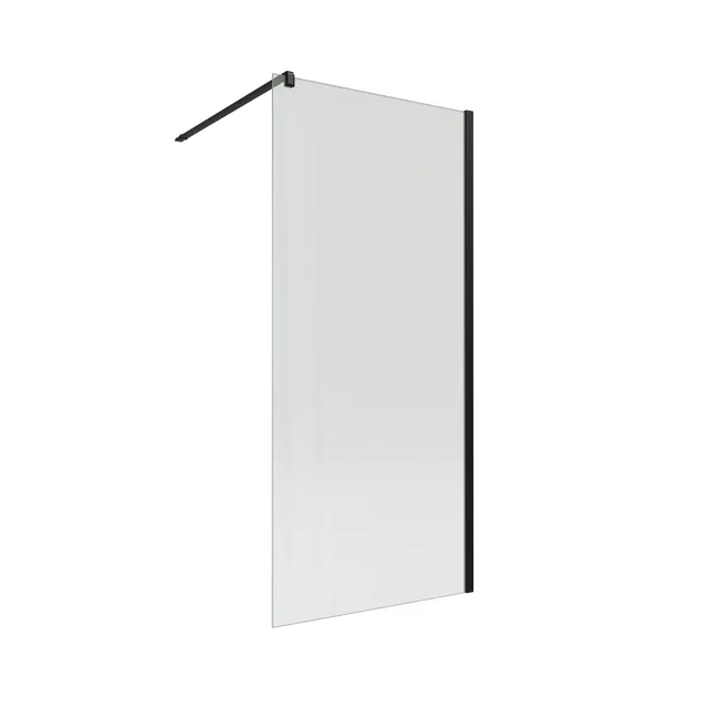 Paroi de douche à l'italienne verre rainuré, l.88 cm, Ep.8 mm noir – Image 3