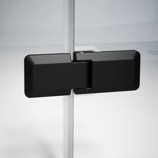 Paroi de douche à l'italienne verre transparent, l.140+40 cm, Ep.8 mm noir – Image 5