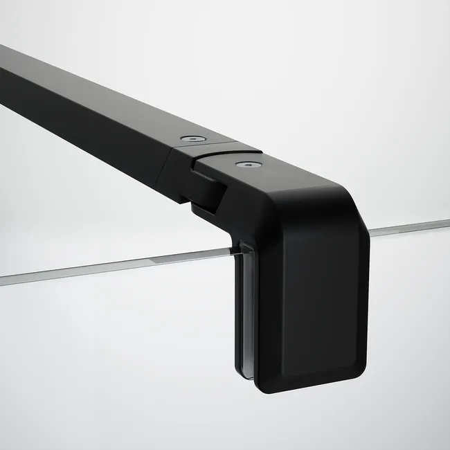 Paroi de douche à l'italienne verre transparent, l.140+40 cm, Ep.8 mm noir – Image 4