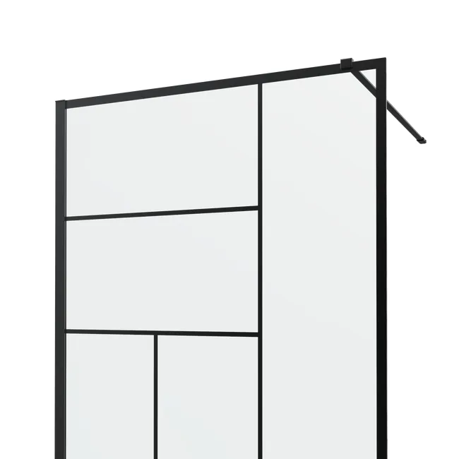 Paroi de douche industrielle verre transparent, Ep.8 mm, l.117/118.5 cm – Image 4